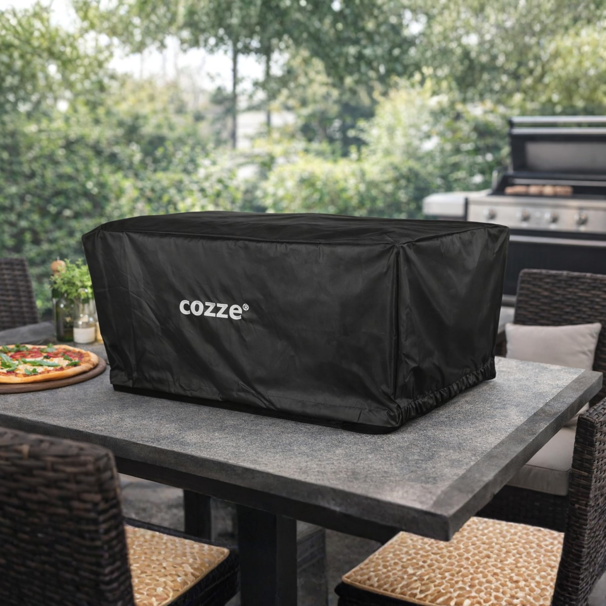 Cozze® Abdeckung für 17" Pizzaofen – UV-beständig & regenfest – Robuste Schutzhülle gegen Wetter, Staub & Schmutz – 61,5x61,5x28,5 cm