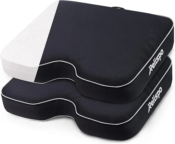 Relispo Stadium Seats for Bleachers with Integral Cutting Memory Foam, Stadium Seat Cushion Waterproof Extra Thick Bleacher Cushion, Portable Stadium Cushions for Indoor Outdoor Events (2 Packs)