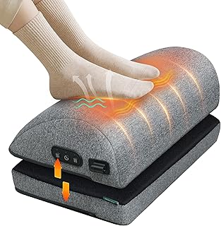 Snailax Foot Rest Under Desk at Work, 2 Heating Levels, 3 Vibrating Massage Modes, Heated Ergonomic Foot Stool with Adjust...