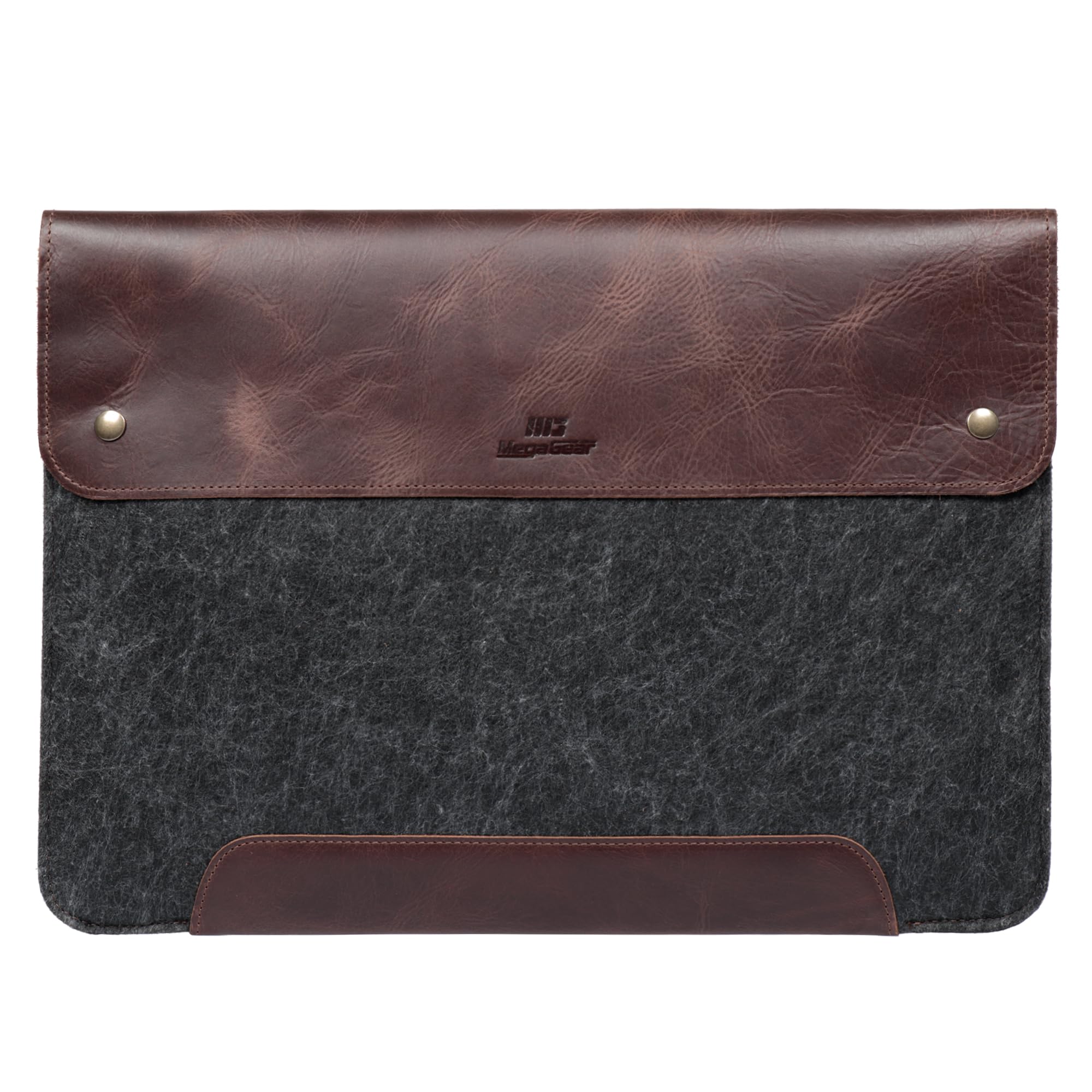 MegaGear Housse en Cuir Véritable et Polaire Compatible avec MacBook Pro 16/14 (M5, M4, M3, M2, M1) & MacBook Pro 15 & MacBook Air 13.6, 13 (M5, M3, M2, M1) 2020-2026