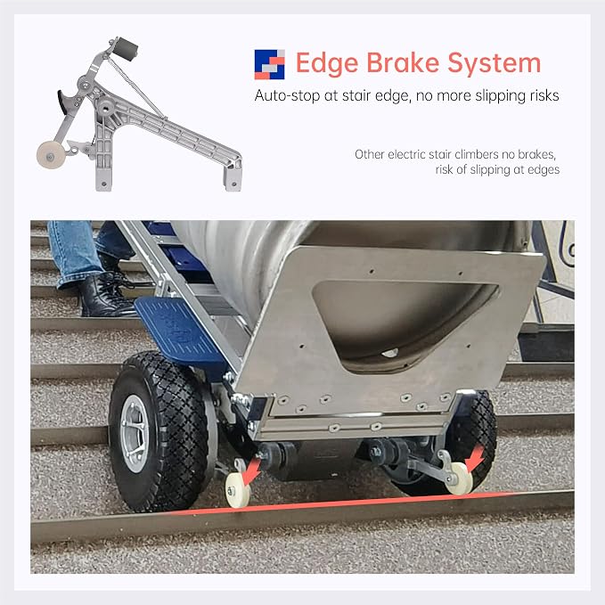 Carretilla eléctrica para escaleras 550LBS con frenos automáticos miniatura 3