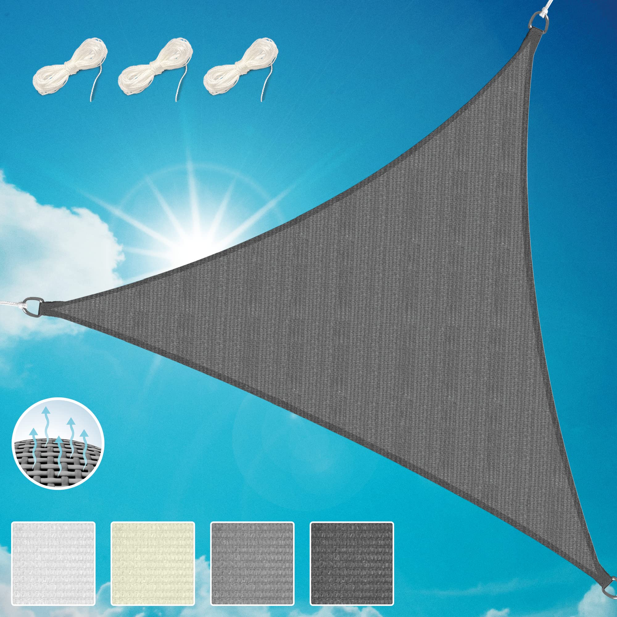 Sol Royal Sonnensegel dreieckig wasserdurchlässig HDPE UV Sonnenschutz Pool