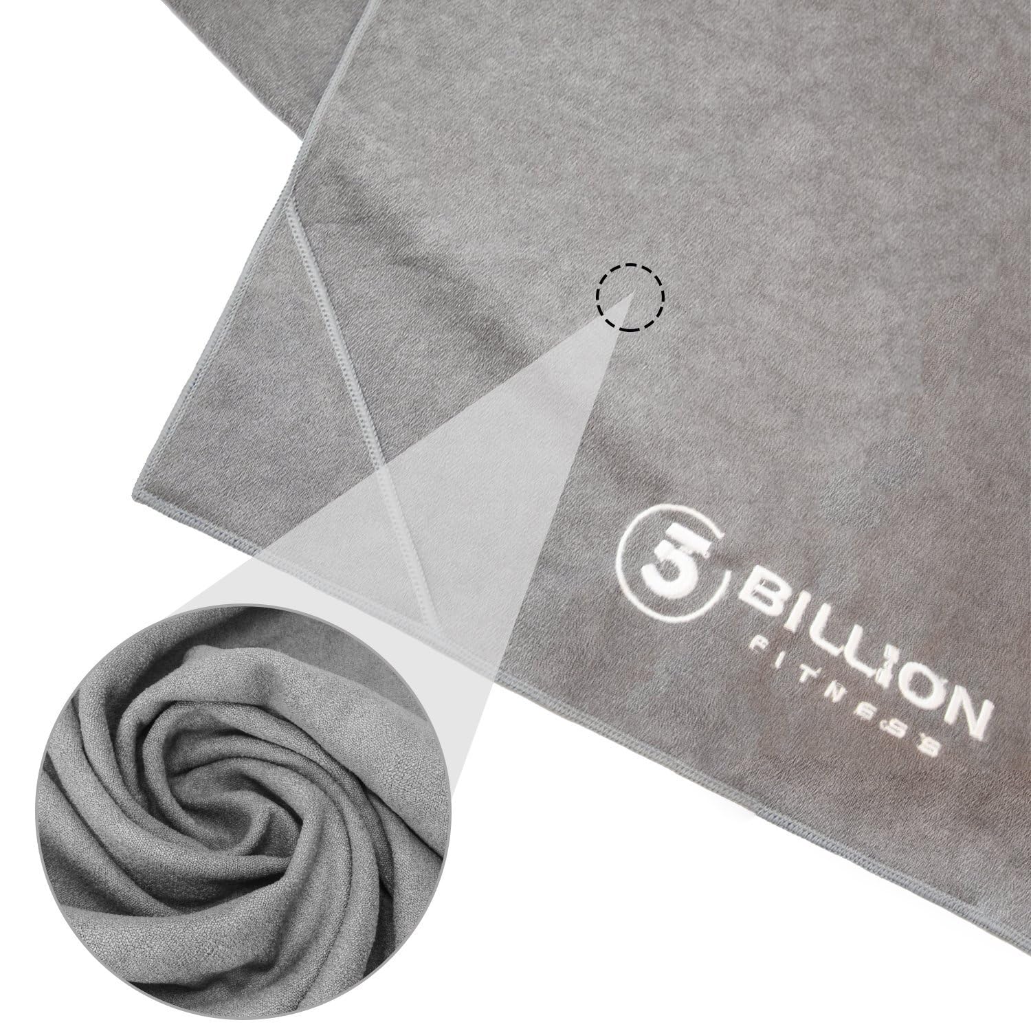 Microfiber Yoga Towel for Yoga Mat 24x72 inch,61 x 183cm Hot Yoga Towel, Non Slip Yoga Mat Cover Towel, Super Absorbent, Machine Washable, Fast Drying - Free Carry Bag (Grey)
