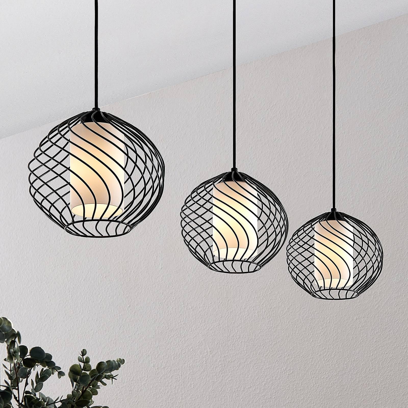 Lindby Pendelleuchte Cedrice (Retro, Vintage Antik) in Schwarz aus Metall (3 flammig E27) - Deckenlampe Esstischlampe Hängelampe Hängeleuchte Wohnzimmerleuchte