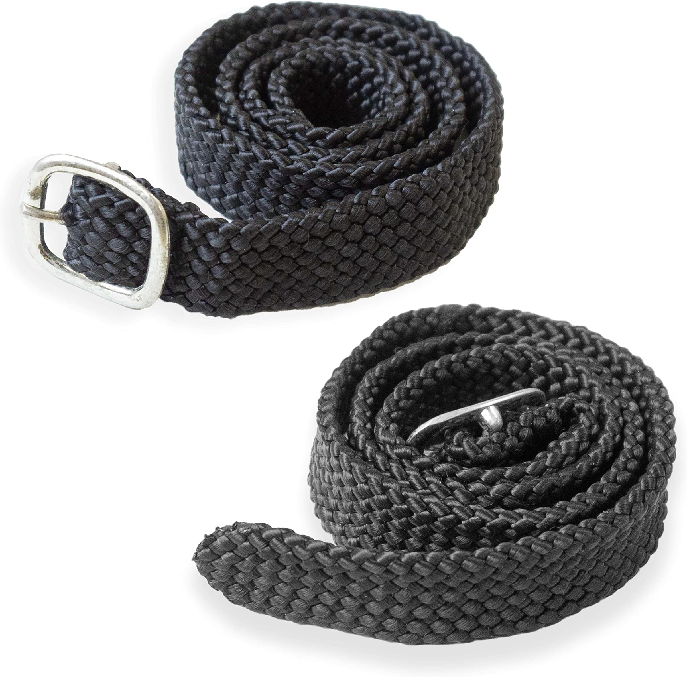 2 spur straps in black, adjustable spare straps for attaching all kinds of spurs
