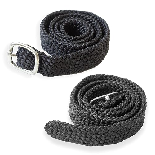 Pferdelinis Correas para espuelas en color negro, 2 unidades, para esporas de repuesto, tamaño ajustable