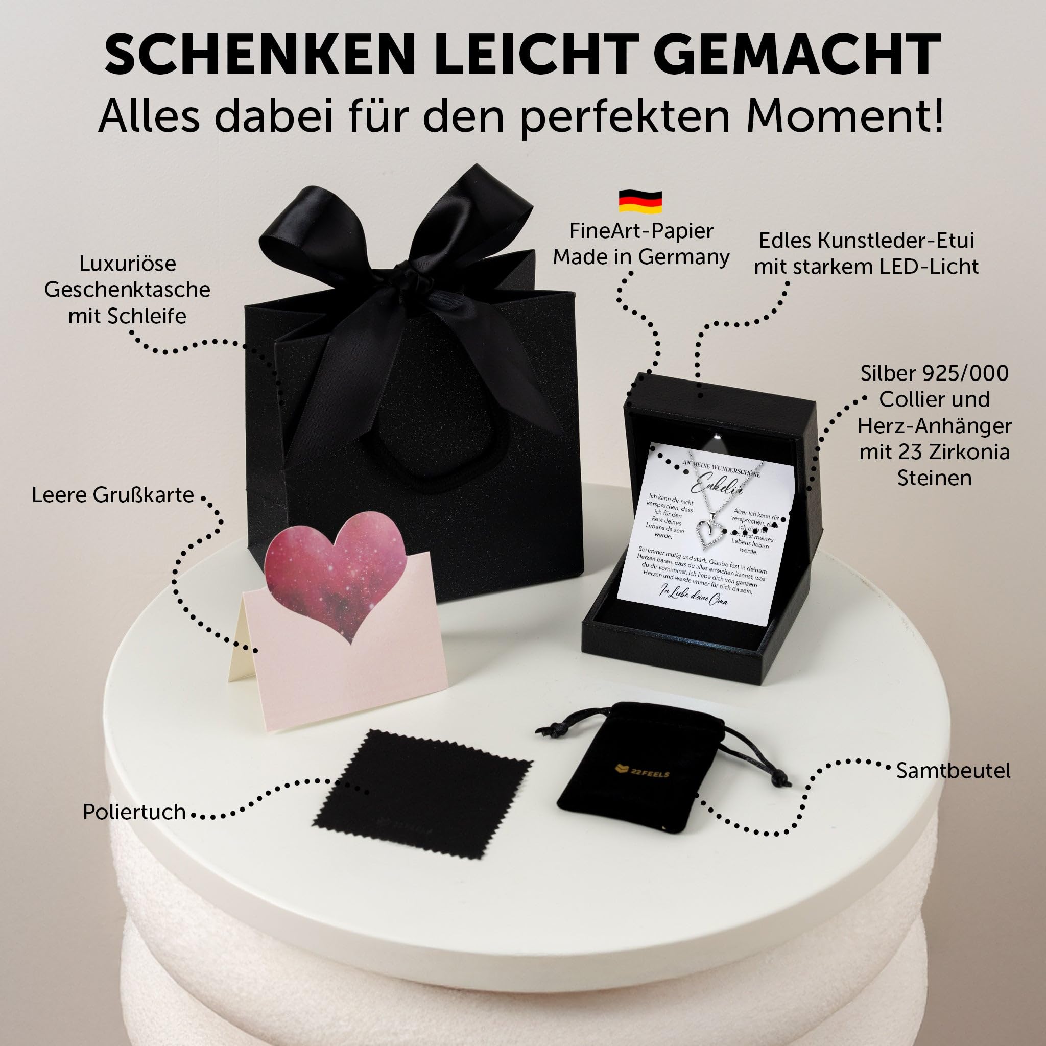 Silber 925 Herz Halskette Mädchen Frauen Geschenk Konfirmation Firmung 18. Geburtstag Weihnachten