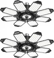 Vista 1 de Luces LED de garaje - 250W, 6500K, 25000LM Luz de iluminación LED deformable para garaje, luces de tienda para garaje, sótano, granero, luz de techo