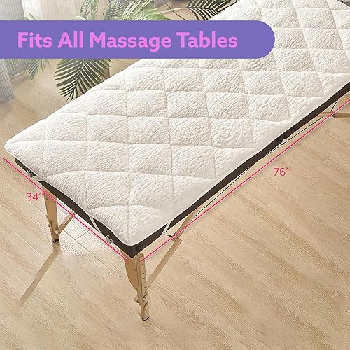 Miniatura 2 de Xolloz Calentador de mesa de masaje de forro polar de doble cara, almohadilla de mesa de masaje premium con capa de vellón en un lado y microfibra