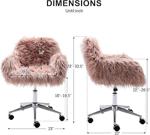 Miniatura 10 de GOOLON Silla de escritorio mullida, silla de oficina esponjosa, silla de escritorio de piel sintética, silla giratoria moderna con reposabrazos,