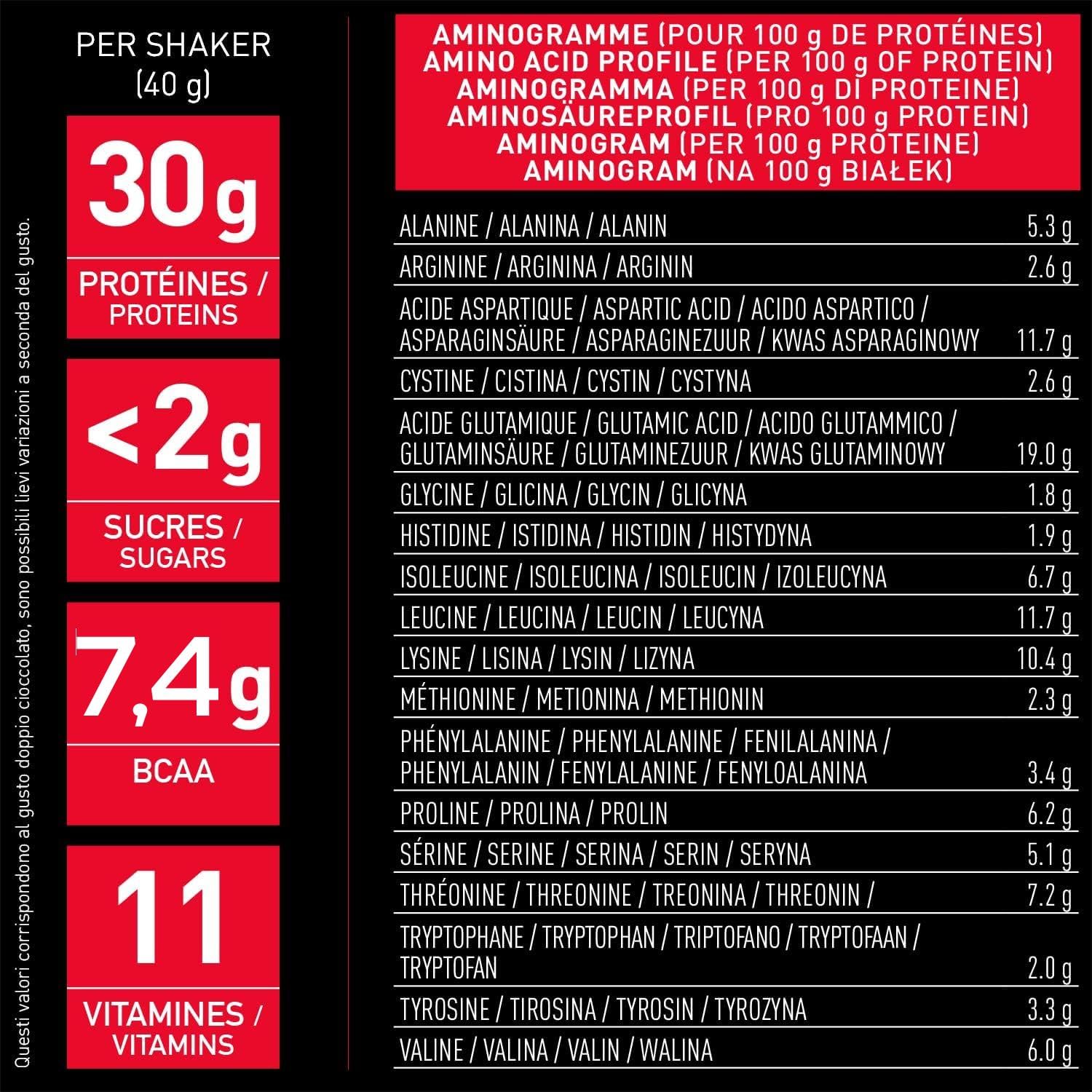 Proteine in Polvere Whey 850 g Gusto Vaniglia | 31 g per Shaker Proteine | Whey Protein Concentrate e Isolate | BCAA + L-Glutammina + Taurina | Integratore per Massa Muscolare | Con 11 Vitamine