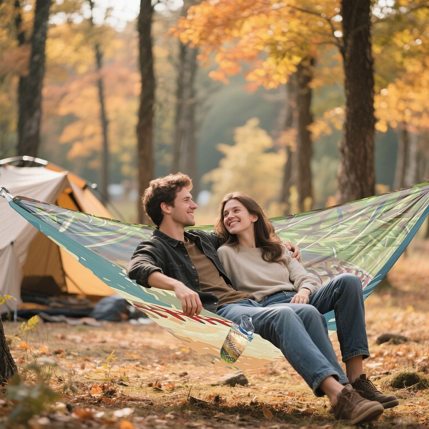 ALAZA Baseball Anime Camping Hammocks Single or 2 Person 500 lbs Portable Parachute Travel Hammock w/Tree Straps for Hiking Backpacking Indoor Outdoor