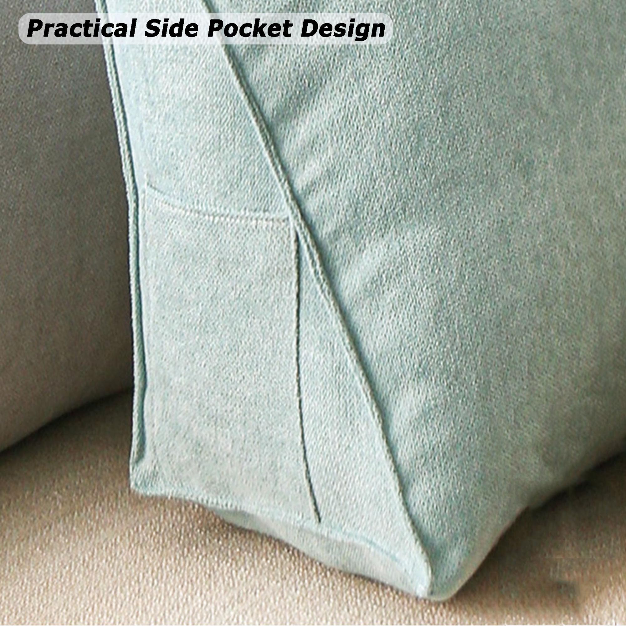 Cojín triangular de posicionamiento para respaldo, almohadas de apoyo lumbar, almohadas de lectura, cojines de cabecera con funda extraíble para libros, juegos (120 x 35 x 20 cm, rojo)