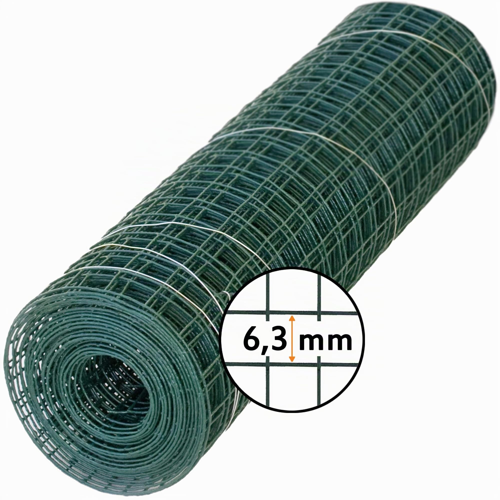 Windhager 79067 Grille métallique gainée de Plastique pour parterres surélevées pour volières, enclos pour Petits Animaux Vert Maille 6,3 mm, 2,5 x 0,5 x 0,9 mm