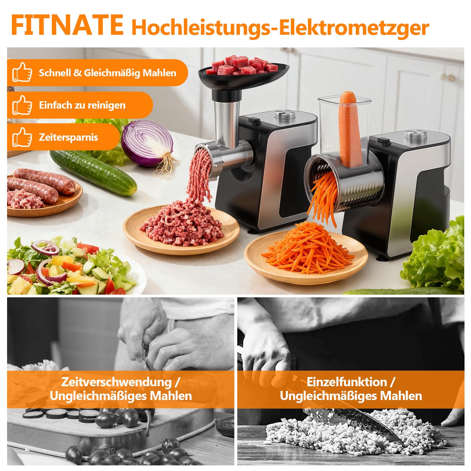 FITNATE Elektryczna maszynka do mięsa z wtyczką UE