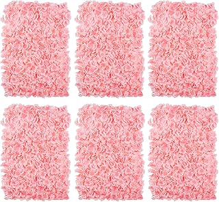 Flower Wall Panel Backdrop Decor: Blosmon Blush Artificial Flower Backdrop for Wedding Party Bridal Shower, 6 Pcs Hanging 3D Fake Hydrangea Wall Decoration, Silk Faux Hydrangea Flower Wall Decor