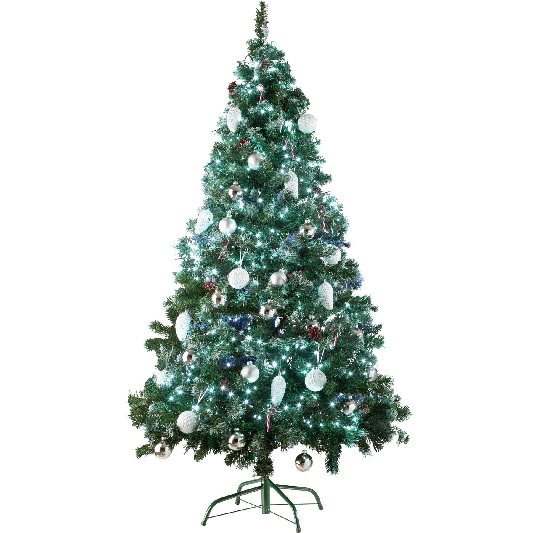 Albero Di Natale Finto 180cm Super Realistico - 500 Rami, Verde Naturale