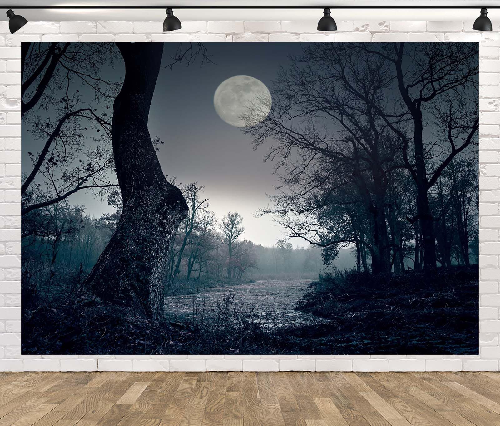 CORFOTO 7x5ft Dark Forest Backdrop: Halloween, Party; Upgraded Polyester, Color: N2-A23258; Includes 1 PC Polyester Fabric Backdrop