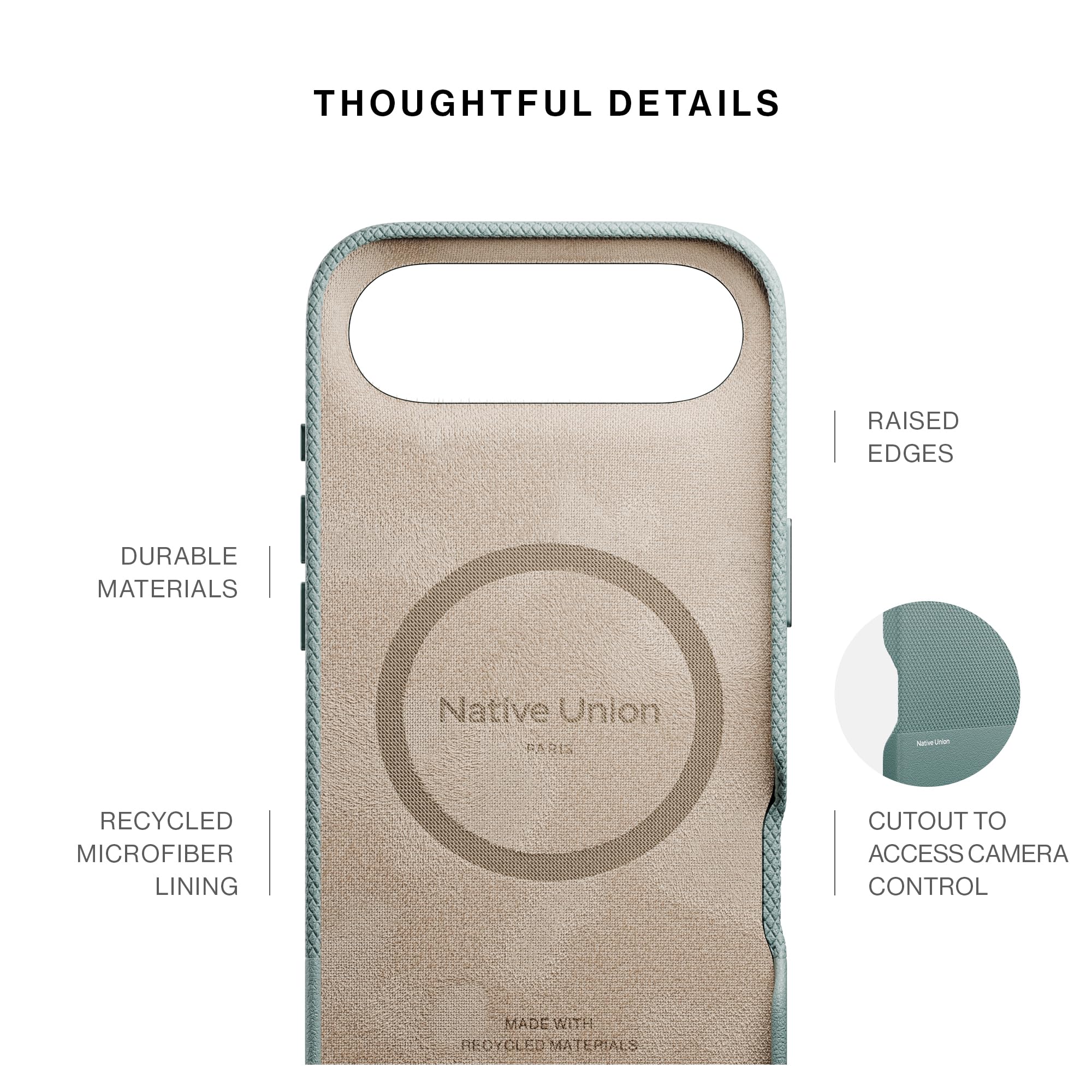 Native Union (Re Classic Case 3.0 - MagSafe kompatybilne z wbudowanymi magnesami - materiały odporne i pochodzące z recyklingu - bardzo trwałe, z ochroną przed upadkiem 1,8 m dla iPhone'a Air