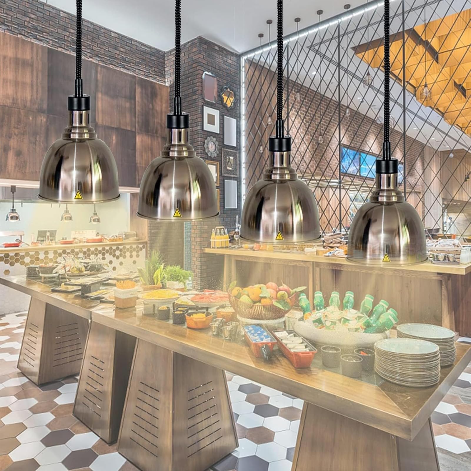 Lampa grzewcza do żywności komercyjnej - 250 W, lampa grzewcza do żywności, chowana lampa grzewcza do bufetu, artykuły gastronomiczne