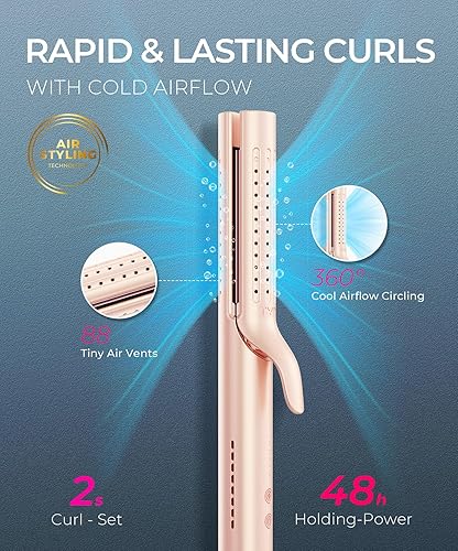 Miniatura 2 de TYMO Airflow 2.0 - Plancha rizadora de pelo 2 en 1, rizador de pelo 2 en 1, varita rizadora de 1.25 pulgadas para cabello largo y corto, doble