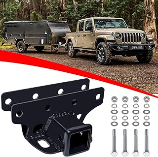 Jeep Gladiator Trailer Tow Hitch | 2“ Receiver Hitch for All Jeep Gladiator | Heavy Duty Steel Trailer Tow Hook Jeep Gladiator 2-Inch Receiver Hitch