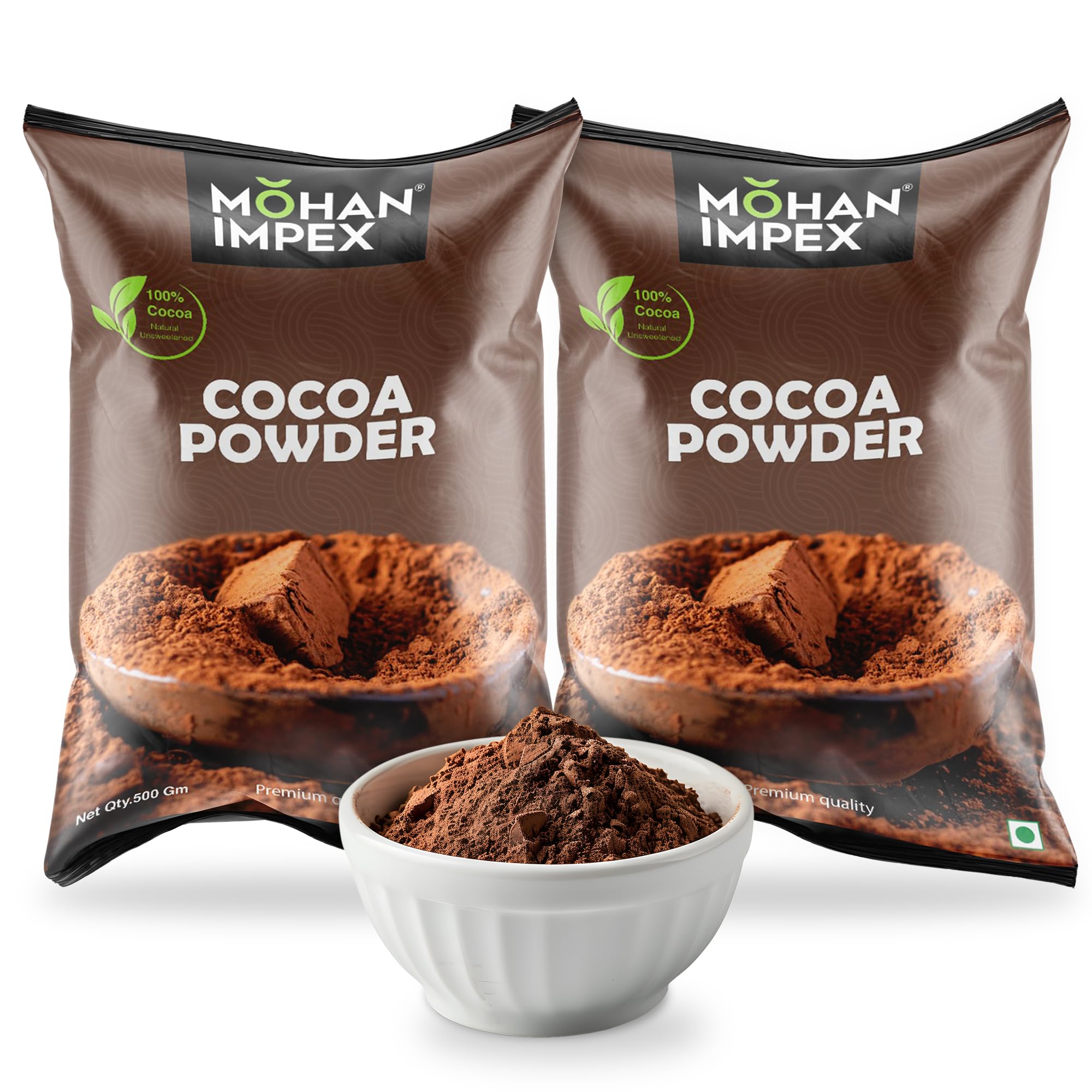 Mohan Impex Cocoa Powder 500g (Pack of 2) | 100% Pure Unsweetened