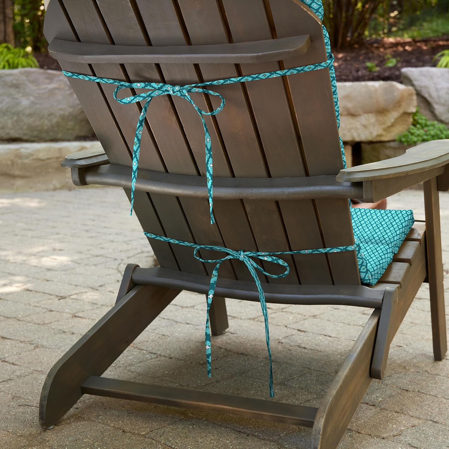Arden Outdoor Foam Adirondack Cushion, 21.5 x 19, Water Repellent, Fade Resistant, Foam Cushion for Adirondack Chairs Luna Geometric