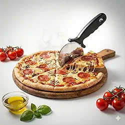 Cortador de Pizza Profissional em Aço Inox com Cabo Ergonômico – Fatiador de Pizza Durável e Preciso