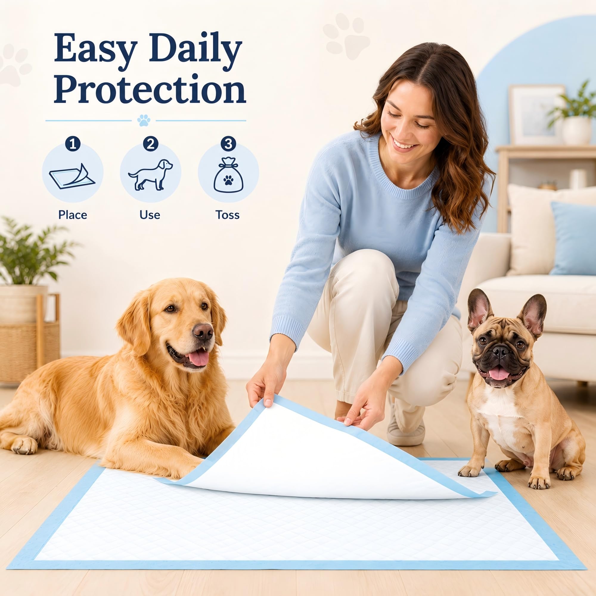 Boscute Almohadillas de entrenamiento para perros superabsorbentes y a prueba de fugas, tamaño jumbo, 36 x 36 pulgadas, almohadillas de entrenamiento desechables gruesas de secado rápido para