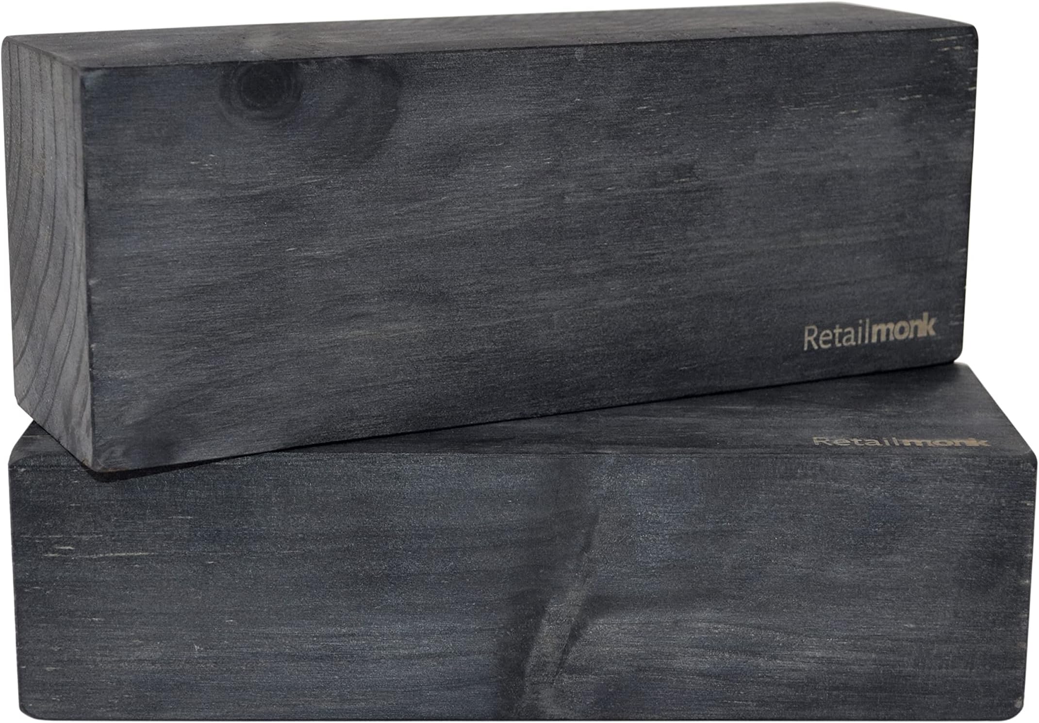 Retailmonk Wooden Yoga Blocks | Eco-Friendly Yoga Brick | Great for Fitness, Gym and as a Yoga Auxiliary Tool | Improve Strength, Stability, Flexibility and Aid Balance (Small) (2 Piece)