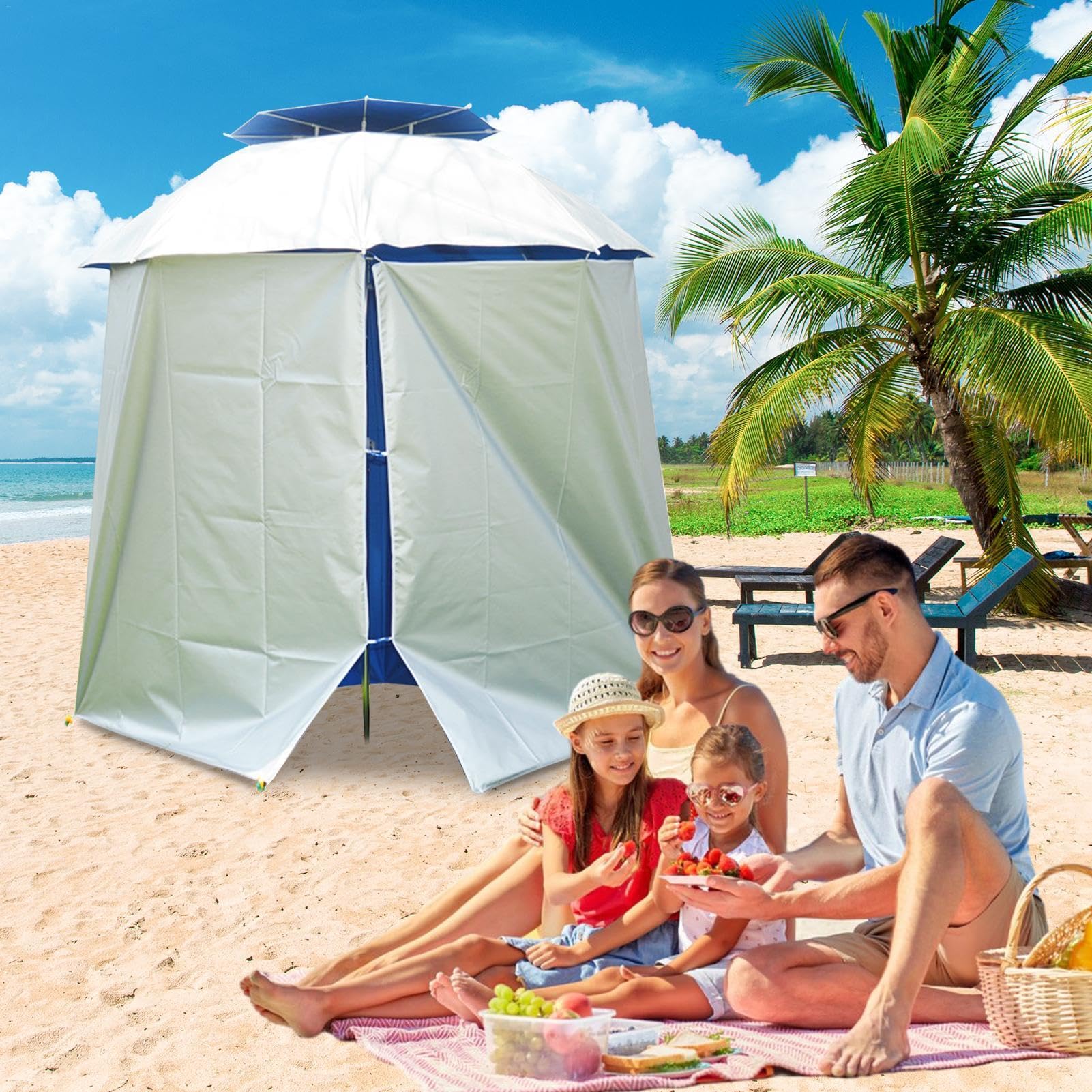 Parapluie Tente de Plage - Protection contre la pluie Parapluie, Parapluie | Pare- , Couverture de plage Imperméable | Parapluie de protection solaire, Protection solaire complète pour la randonnée