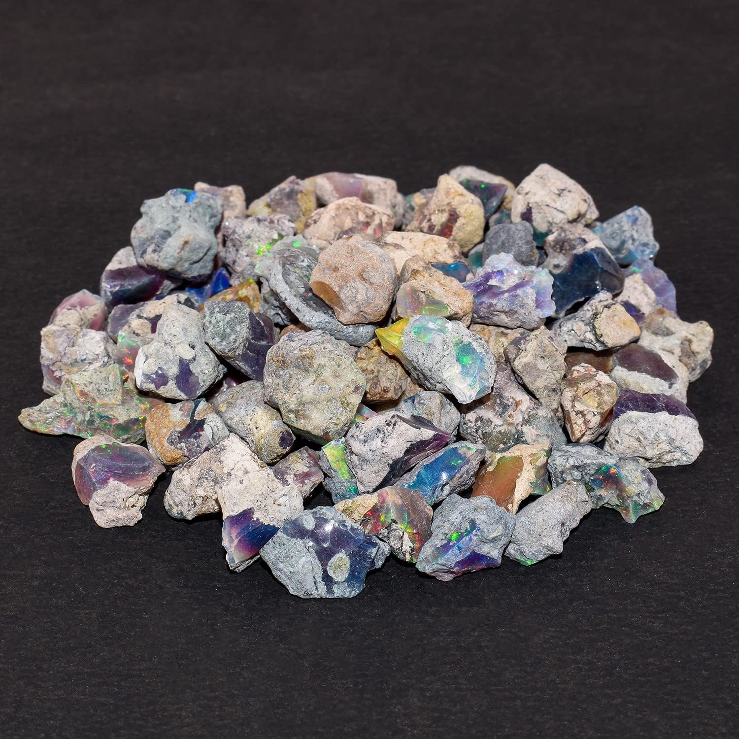 30carats Raw Ethiopian Black Opal Gemstone, Rough Black Opal Stones, Gemstones and Crystals, DIY Jewelry Making, Wire Wrapping, Loose Supplies, Handcraft, Wholesale Lot, October Birthstone - Image 2