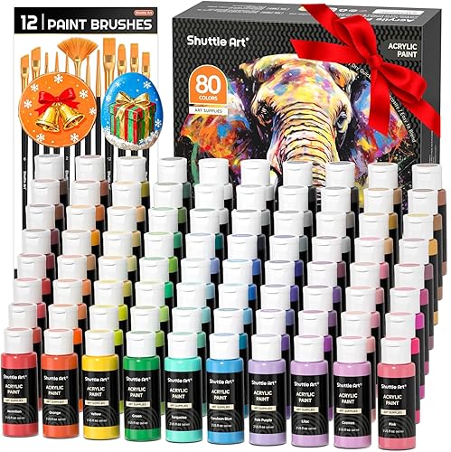 Miniatura 33 de Shuttle Art Pintura acrílica metálica de 30 colores, pintura metálica de grado artista en botellas (2.3 onzas líquidas, 2 onzas), rica pigmentación