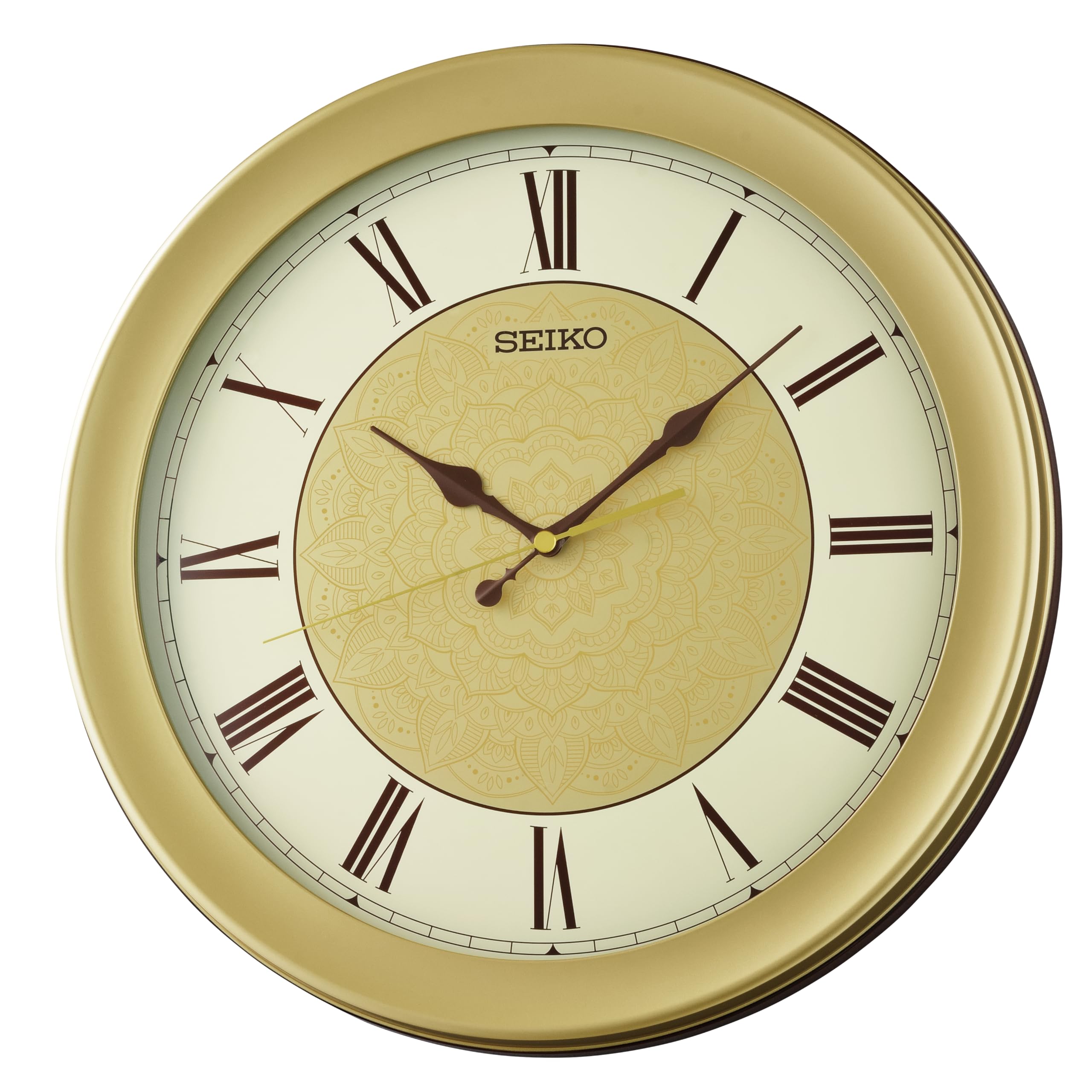 Amazon.com: SEIKO QXA835GRH Wide Band Non Ticking Wall Clock, Gold