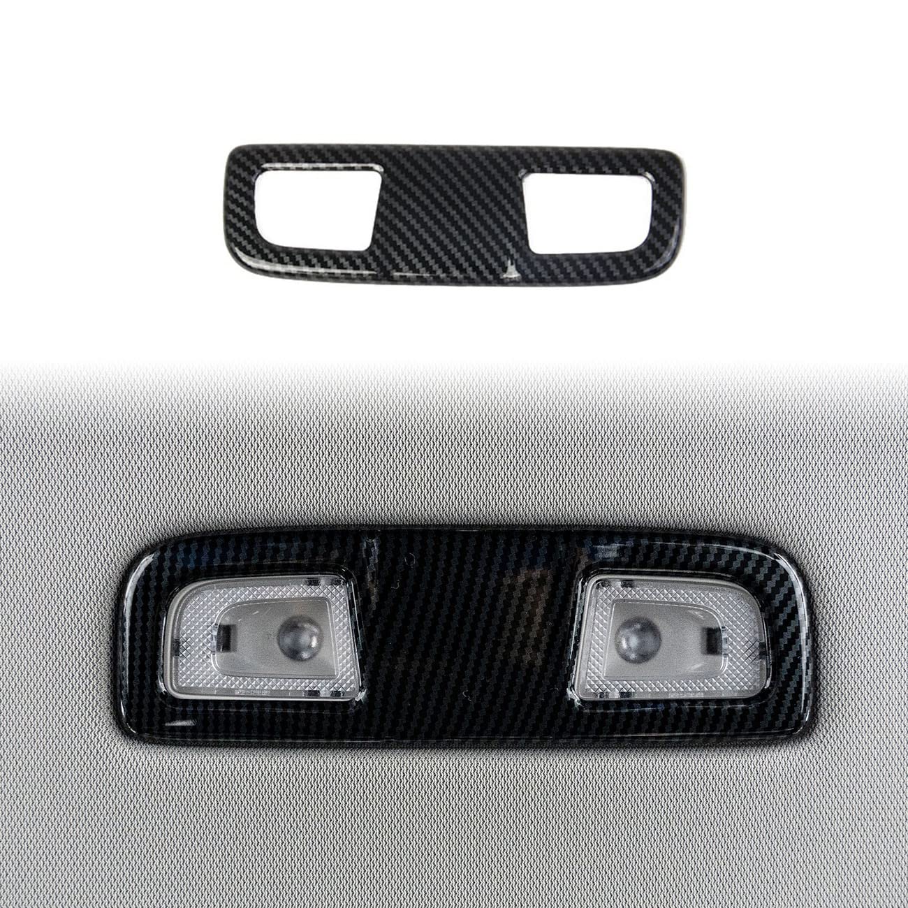 Carbon Fiber Roof Rear Reading Light Lamp Cover Trim Accessories for 2019-2025 Chevy Silverado 1500/GMC Sierra 1500 for 2020-2025 Sierra/Silverado 2500 3500 HD