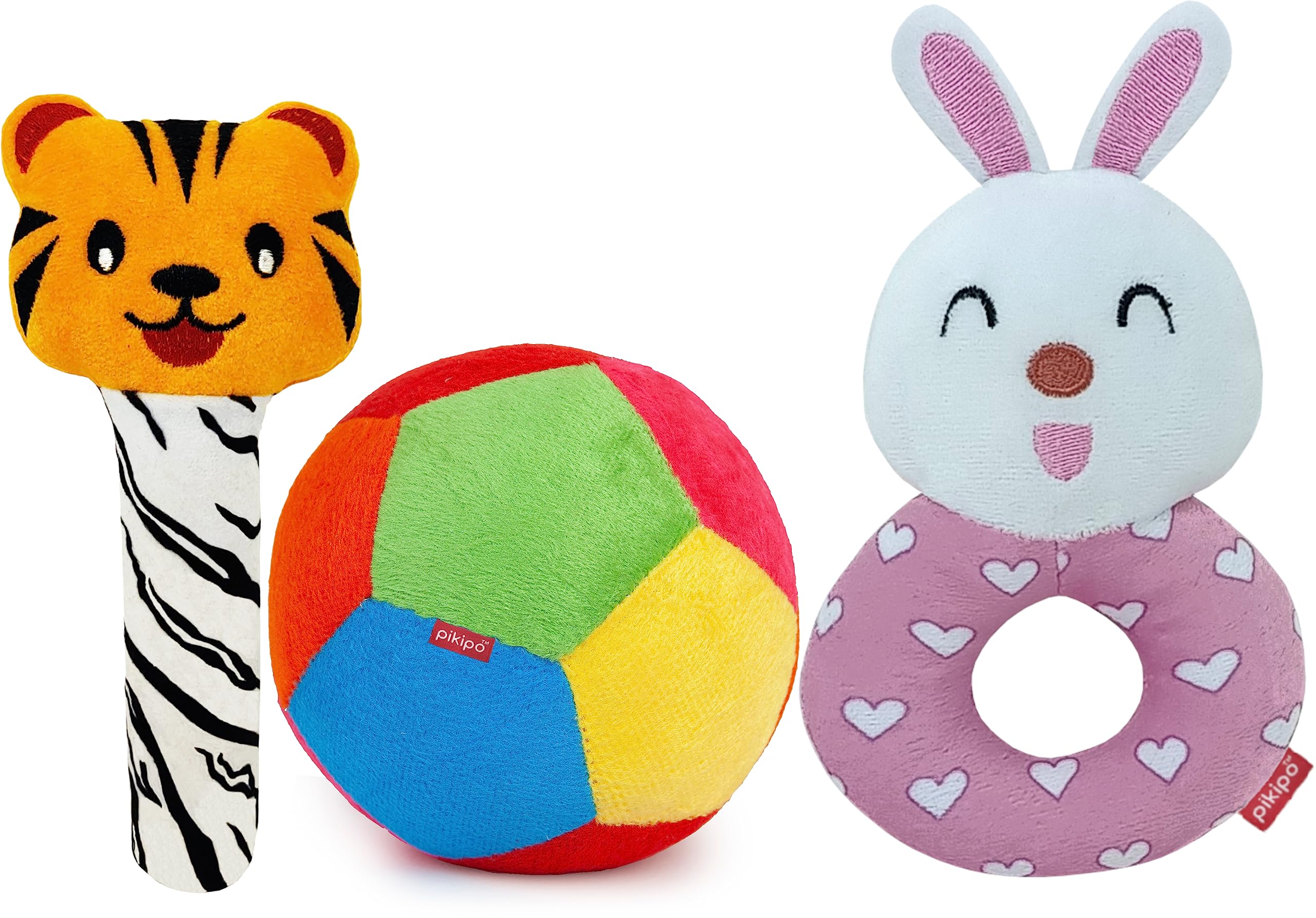 Pikipo Super Saver Soft Toy Combo (3-in-1): Tiger Rattle, Bunny Rattle, and 11cm Ball (B0C81HMWMF) Amazon Price History, Amazon Price Tracker
