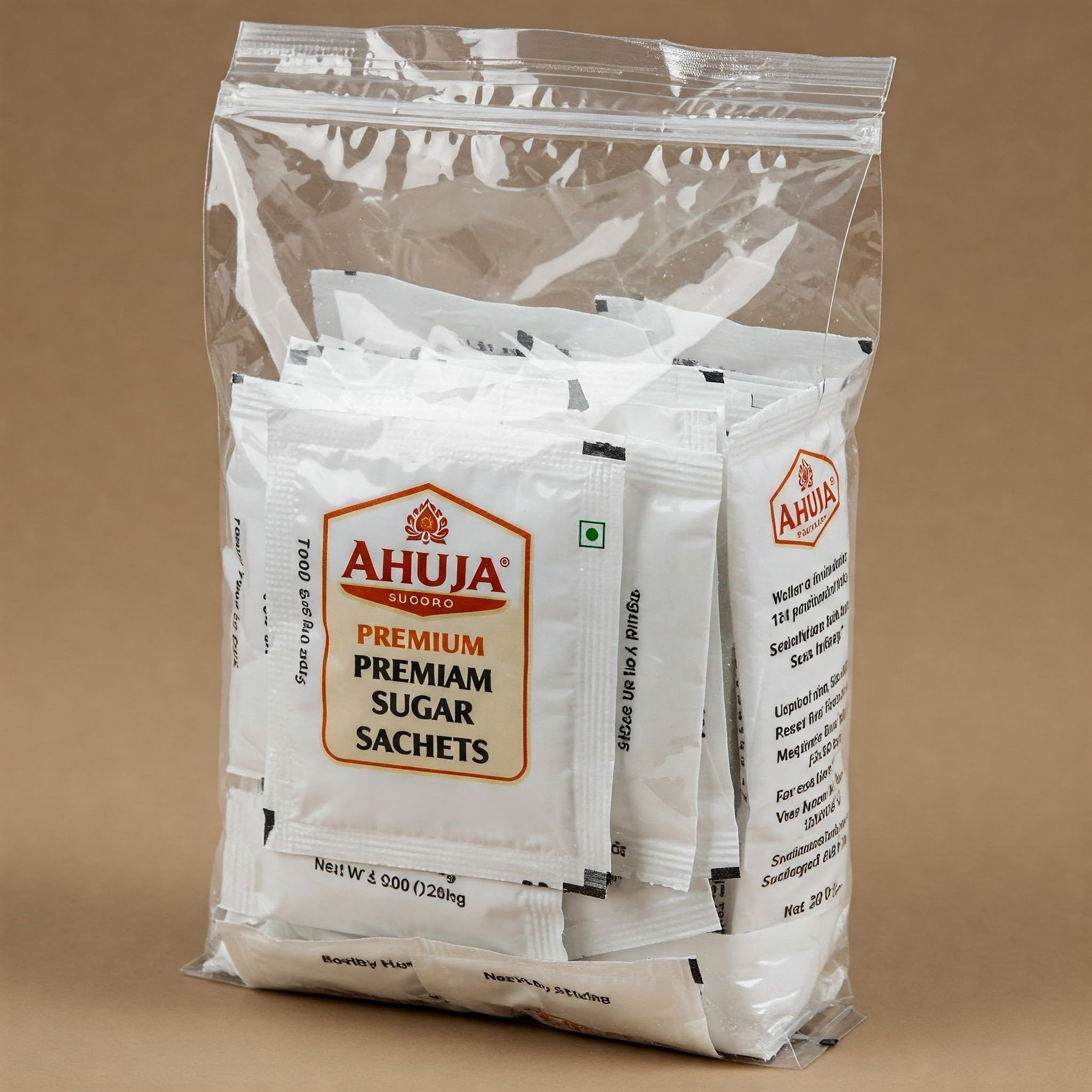 Ahuja Premium Sugar Sachets (144 Count) - Granulated Sugar for Coffee, Tea, & Beverages - Home, Office, Restaurant Use