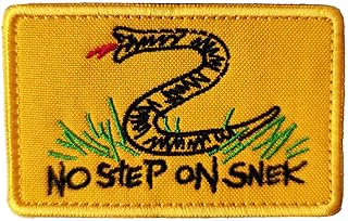 No Setp On Snek Patch Morale Tactical Patch Embroidered Applique Attachment Fastener Hook & Loop on Tactical Hat Bags Jackets and Gear (Embroidered Yellow 2)