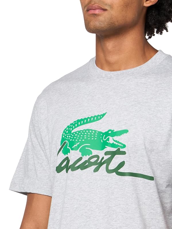 Lacoste Men's Print Cotton T-Shirt, Silver Chine Signature, 4X-Large by Lacoste - Used condition - Image 3
