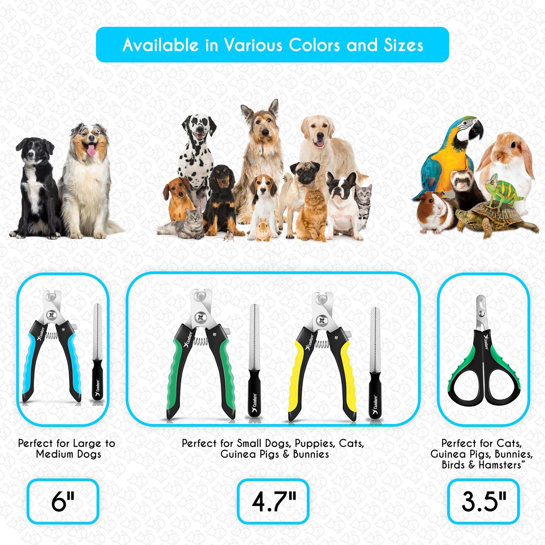 Candure Pet Nail Clippers - Safe & Easy Trimming -8