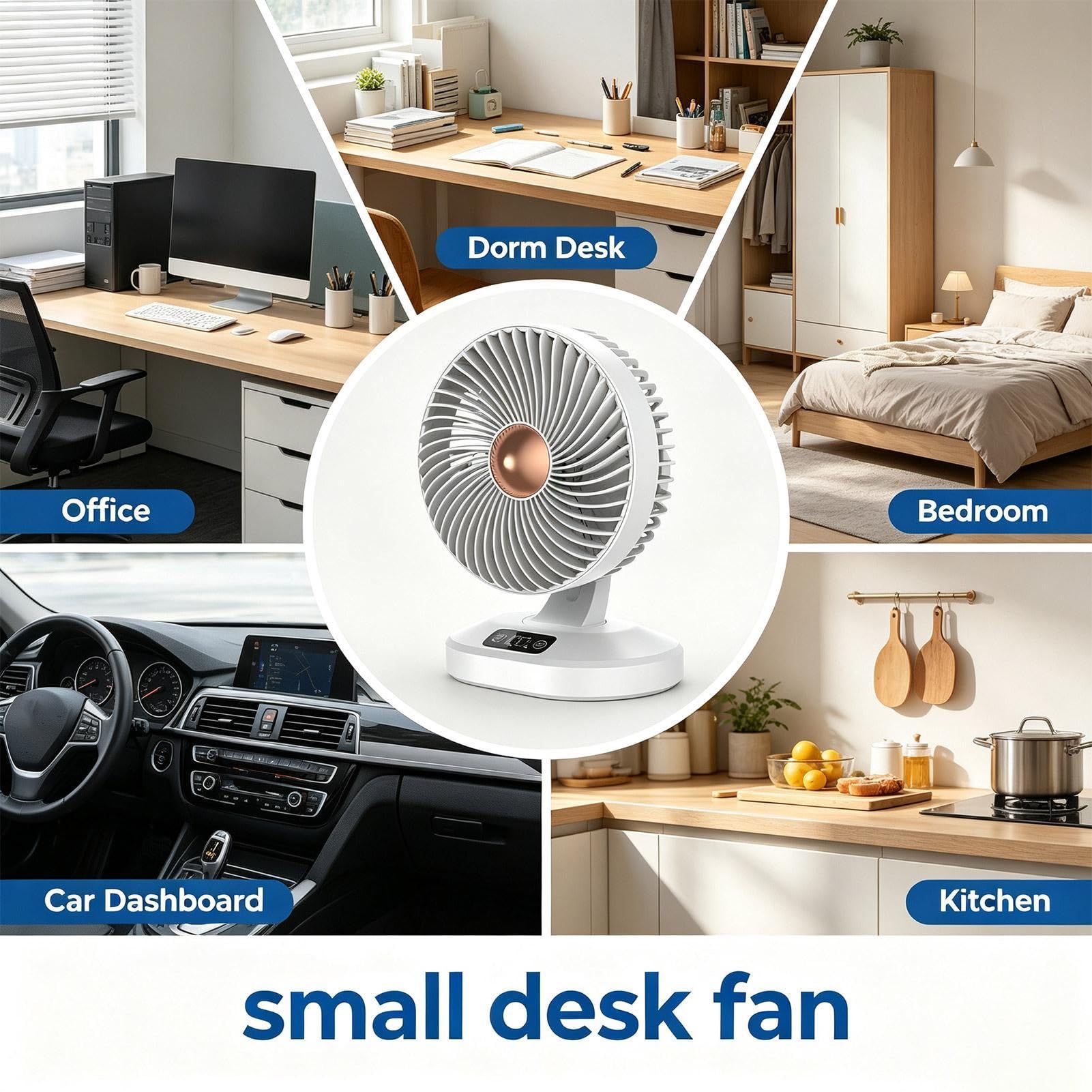 Ventilatore USB Da Scrivania Apparecchio Ricaricabile Silenzioso Regolabile