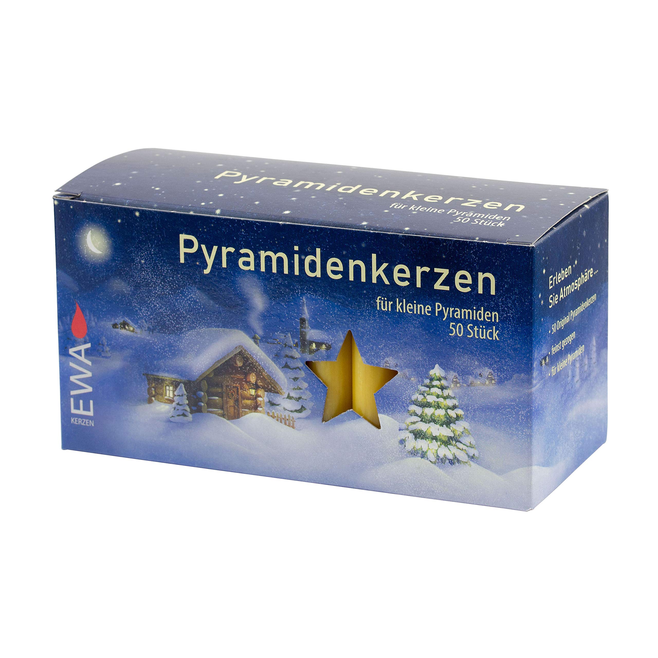 Dekohelden24pyramid candles 1.4 x 7.4 cm., natural, 100 Stück