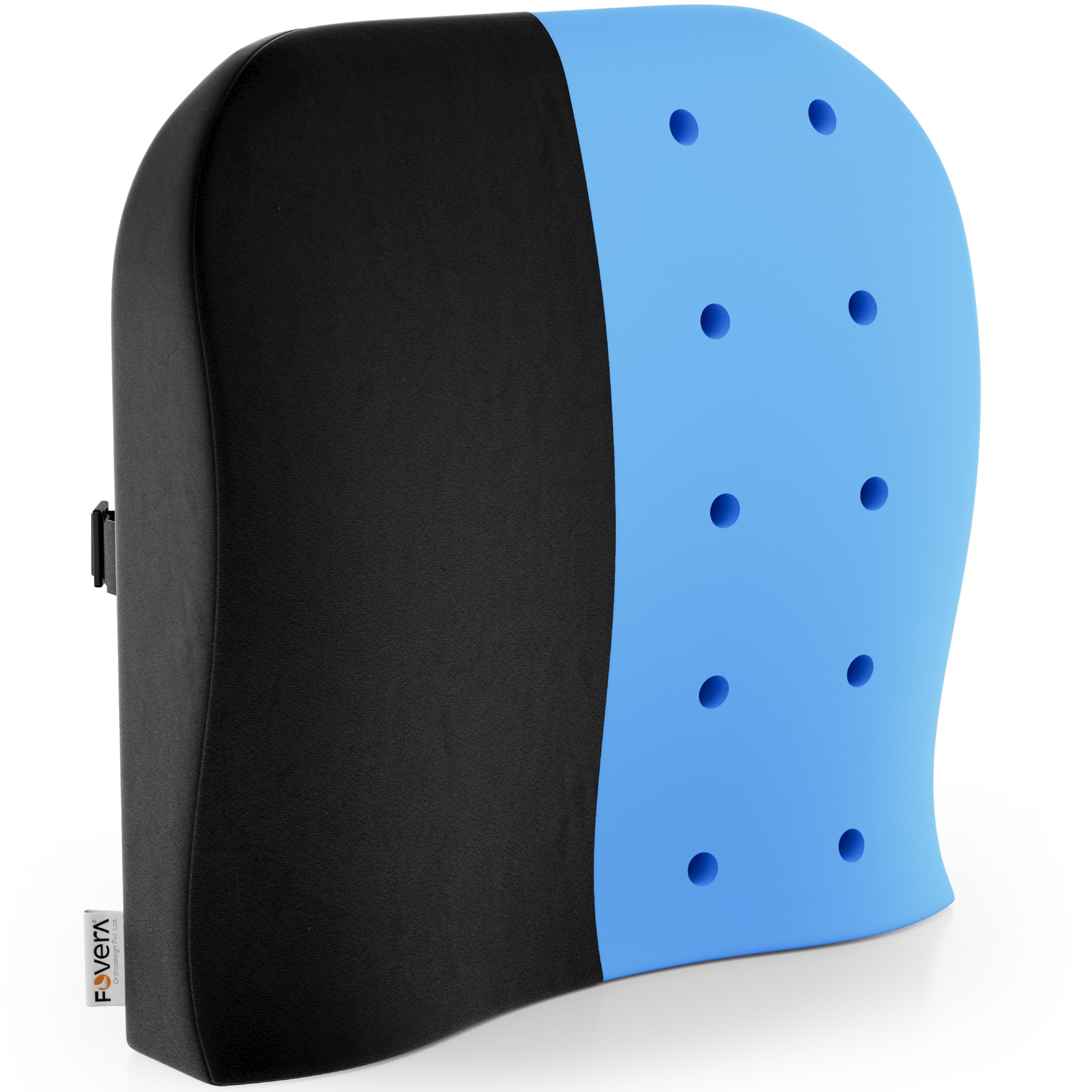 FOVERA Back Support for Chair, Orthopedic Lumbar Support Memory Foam Mid Backrest Cushion - Designed for Back Pain Relief - Back Rest Pillow for Comfortable Sitting (Velvet Black) (B09QCPYRGL) Amazon Price History, Amazon Price Tracker