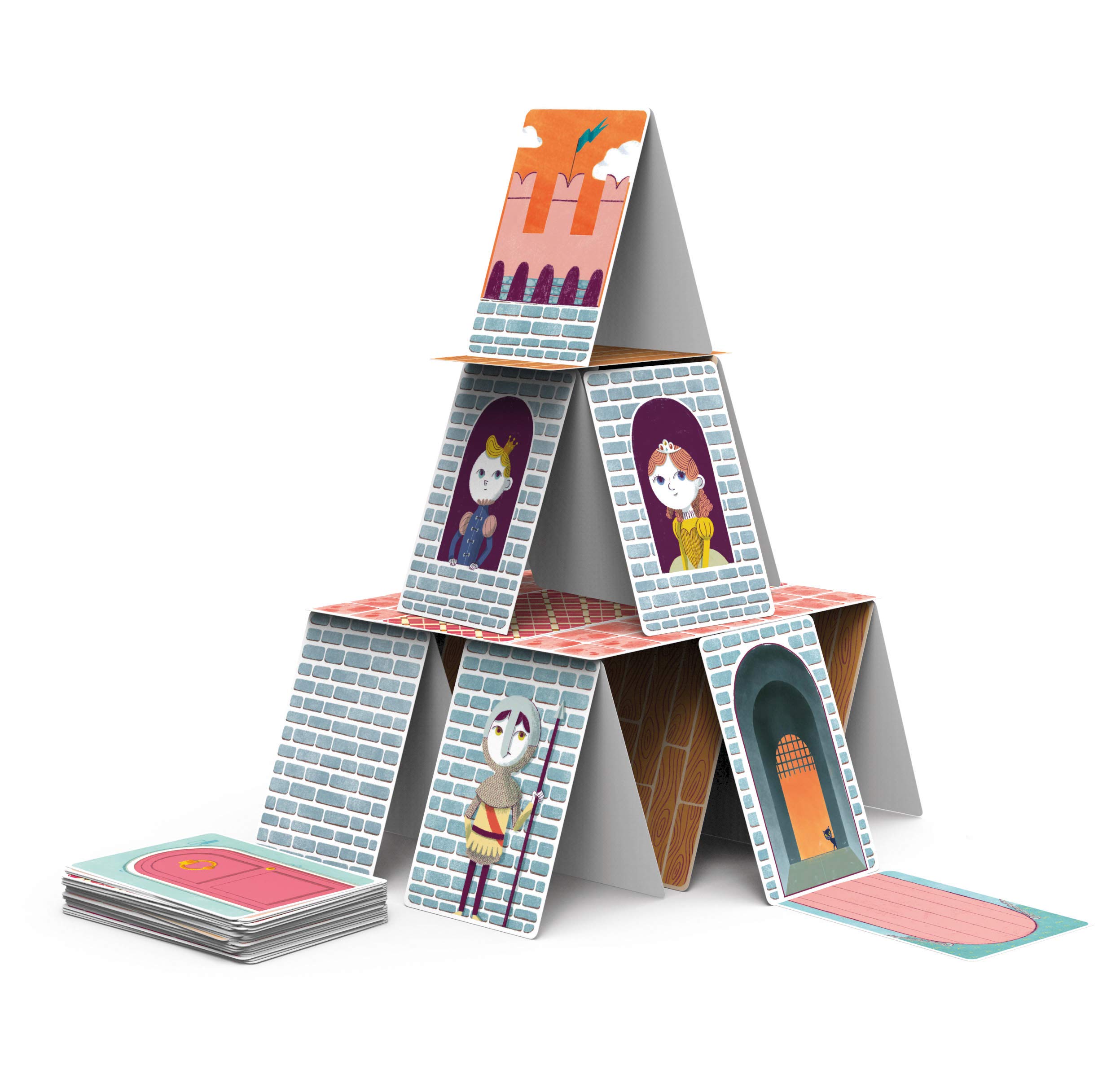 Clementoni 16241, Sapientino, Castelli di Carte, Educational Game 6 Years with Illustrated Tiles, Children's Playing Cards to Create Balanced Castles, Made in Italy