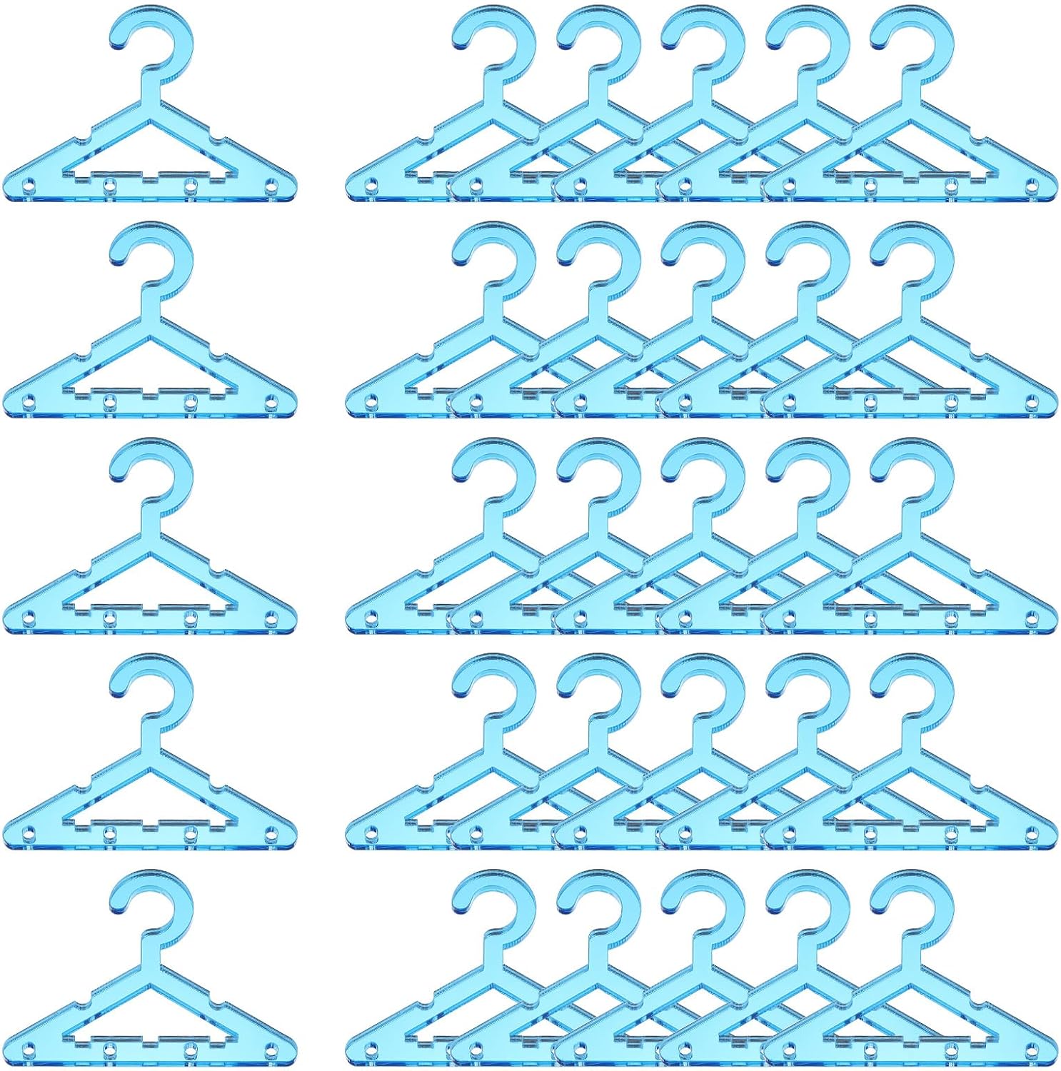 PATIKIL 50pcs Clothes Hanger Earring Holder, Mini Acrylic Coat Hangers Earring Hangers Hanger Rack for Earring Holder Organizer Stand Studs, Rose Gold