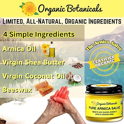 Miniatura 5 de Pure Arnica Salve  Crema de alivio muscular y articulaciones para rigidez, dolores, moretones, hinchazón, esguinces y más  Crema de árnica de 2 onzas