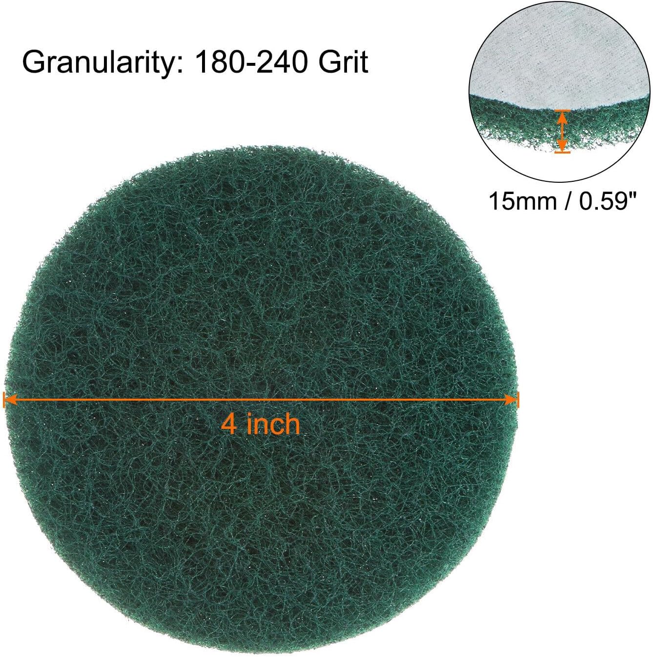 Toolparts And Accessories 15pcs Drill Power Brush 4 Inch Tile Srcrubber Scouring Pads 180-240 Grit (#CN#130824-05453)