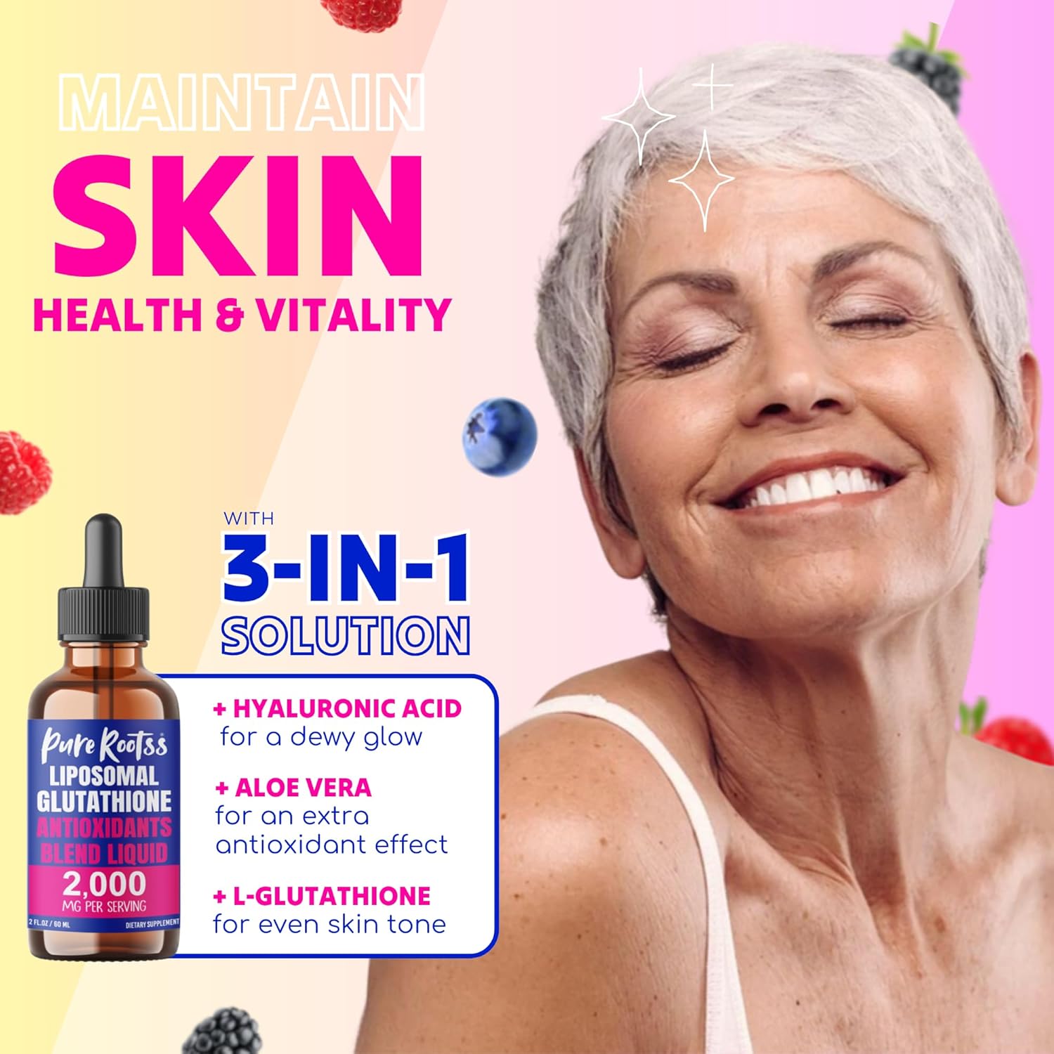 Liposomal Glutathione Liquid Supplement (Pack of 2), 98% Absorption, with Vitamin C, L- Glutathione, 2 Fl Oz per Bottle - Image 3