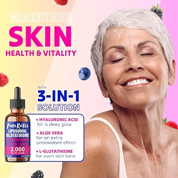 Liposomal Glutathione Liquid Supplement (Pack of 2), 98% Absorption, with Vitamin C, L- Glutathione, 2 Fl Oz per Bottle